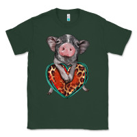 Sports Green baby pig with leopard heart Classic Tee - BarkalooDesign