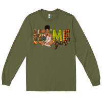 Army Green Home girl Fall afro girl Long Sleeve Tee - NancyCooperArtShop