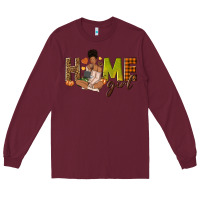 Burgundy Home girl Fall afro girl Long Sleeve Tee - NancyCooperArtShop