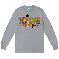Heather Grey Home girl Fall afro girl Long Sleeve Tee - NancyCooperArtShop