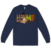 Navy Home girl Fall afro girl Long Sleeve Tee - NancyCooperArtShop