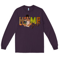 Plum Home girl Fall afro girl Long Sleeve Tee - NancyCooperArtShop
