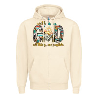 With God All Things Are Possible With Baby Jesus Bbs Zipper Hoodie | Teevron