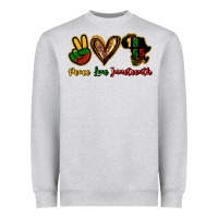 Heather Grey Peace love Juneteenth Heavyweight Sweatshirt - HowdyJamesFarm