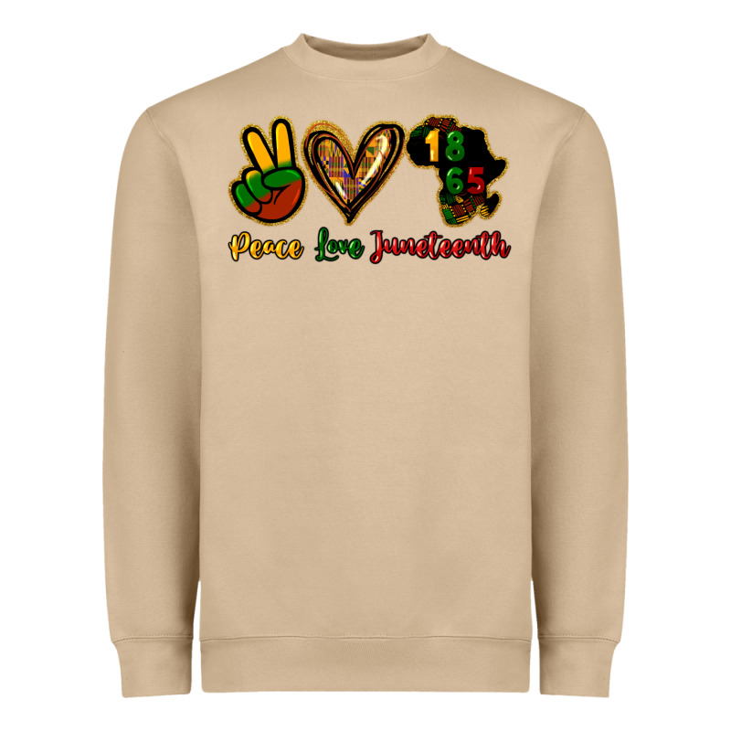 Peace Love Juneteenth Heavyweight Sweatshirt by HowdyJamesFarm | Teevron