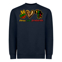 Navy Peace love Juneteenth Heavyweight Sweatshirt - HowdyJamesFarm