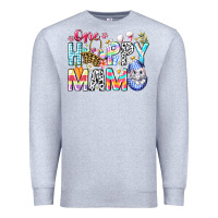 Heather Grey One Happy Mama Easter Bunny Premium Sweatshirt - CowhideDigitalArt