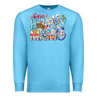 Ocean Blue One Happy Mama Easter Bunny Premium Sweatshirt - CowhideDigitalArt