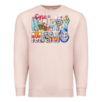 Pale Pink One Happy Mama Easter Bunny Premium Sweatshirt - CowhideDigitalArt