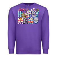 Purple One Happy Mama Easter Bunny Premium Sweatshirt - CowhideDigitalArt