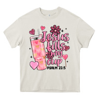 Cream valentine jesus fills my cup Heavy Core Tee - MaliasSmallBusiness
