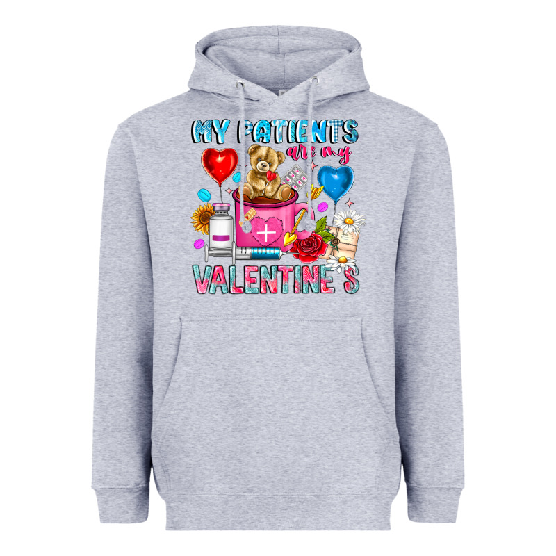 My Patients Is Valentines Heavyweight Hoodie by CowhideDigitalArt | Teevron