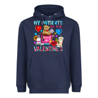 Navy My Patients is Valentines Heavyweight Hoodie - CowhideDigitalArt