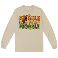 Mushroom Gobble till you wobble turkey thanksgiving Long Sleeve Tee - NancyCooperArtShop
