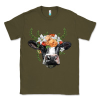 Army Green holstein cow head Classic Tee - BarkalooDesign