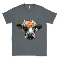 Charcoal Heather holstein cow head Classic Tee - BarkalooDesign