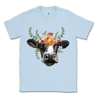 Dusty Blue holstein cow head Classic Tee - BarkalooDesign