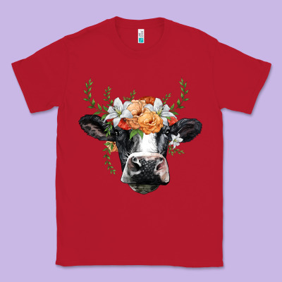 Holstein Cow Head Classic Tee Designed By Barkaloodesign