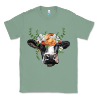 Sage holstein cow head Classic Tee - BarkalooDesign