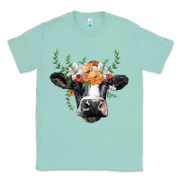 Seafoam holstein cow head Classic Tee - BarkalooDesign