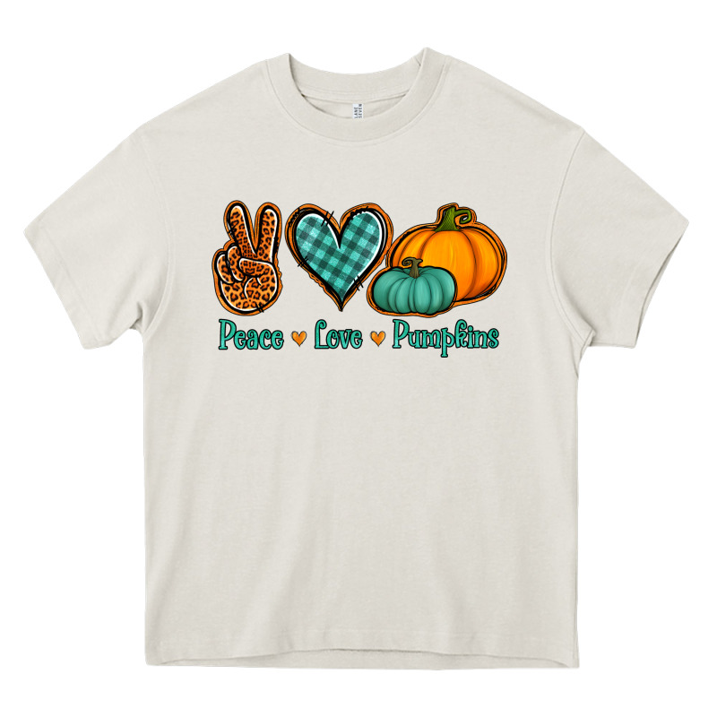 Peace Love Pumpkins Heavy Core Tee by NancyCooperArtShop | Teevron