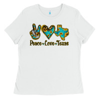 White Peace Love Texas Ladies Tee - Jasminsmagicworld