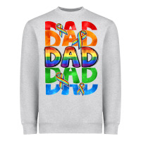 Heather Grey Dad dad dad pride Heavyweight Sweatshirt - CowGirlArtShop