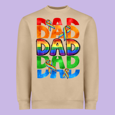 Dad Dad Dad Pride Heavyweight Sweatshirt Designed By Cowgirlartshop