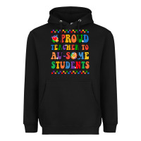 Black Proud Teacher to au-some student Heavyweight Hoodie - CowhideDigitalArt