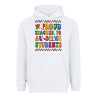White Proud Teacher to au-some student Heavyweight Hoodie - CowhideDigitalArt