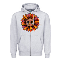 Heather Grey turkey sunflower bbs Zipper Hoodie - BundleAndBundleShop