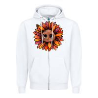 White turkey sunflower bbs Zipper Hoodie - BundleAndBundleShop