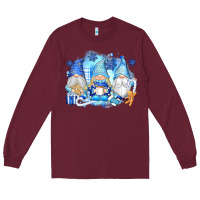 Burgundy snowman gnome Long Sleeve Tee - texasbilliewilder