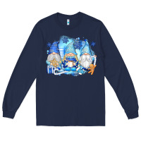 Navy snowman gnome Long Sleeve Tee - texasbilliewilder