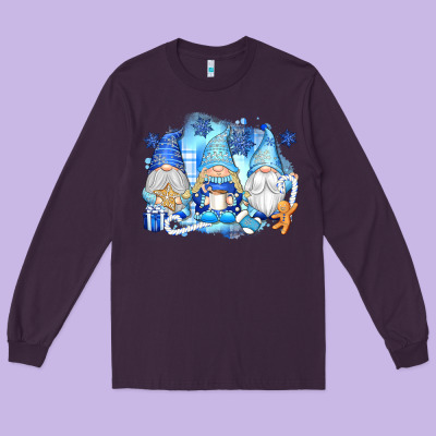 Snowman Gnome Long Sleeve Tee Designed By Texasbilliewilder