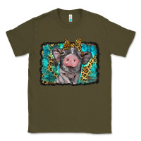 Army Green baby pig with leopard background Classic Tee - BarkalooDesign