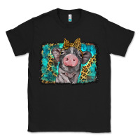 Black baby pig with leopard background Classic Tee - BarkalooDesign