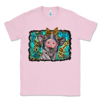 Bubblegum Pink baby pig with leopard background Classic Tee - BarkalooDesign