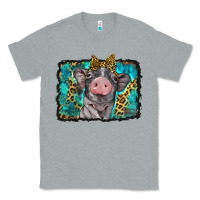 Heather Grey baby pig with leopard background Classic Tee - BarkalooDesign