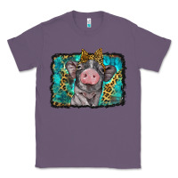 Lavender baby pig with leopard background Classic Tee - BarkalooDesign
