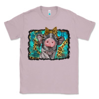 Lilac baby pig with leopard background Classic Tee - BarkalooDesign