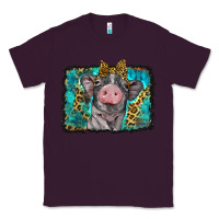Plum baby pig with leopard background Classic Tee - BarkalooDesign