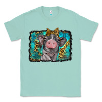 Seafoam baby pig with leopard background Classic Tee - BarkalooDesign