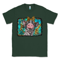 Sports Green baby pig with leopard background Classic Tee - BarkalooDesign