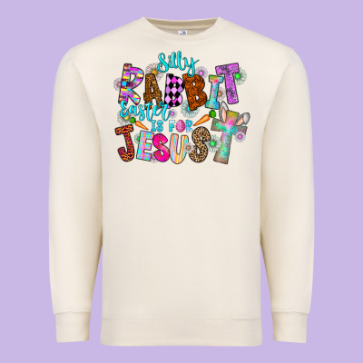 Silly Rabbit Easter Is For Jesus Premium Sweatshirt Designed By Cowhidedigitalart