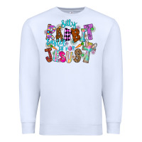 White Silly Rabbit Easter Is For Jesus Premium Sweatshirt - CowhideDigitalArt