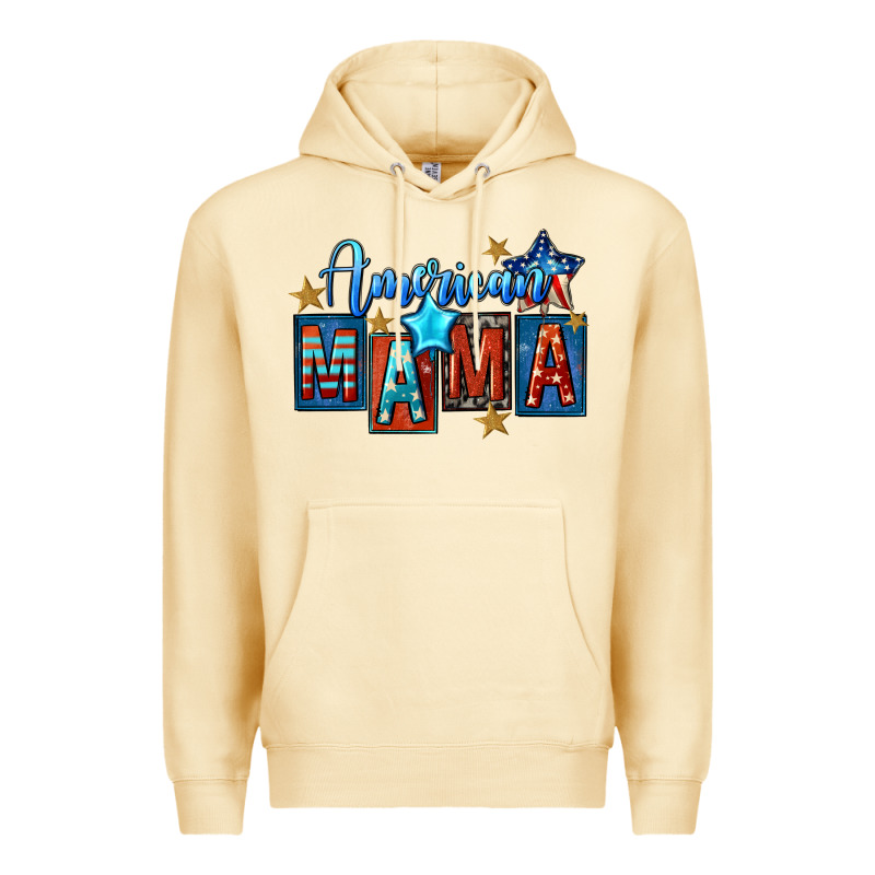 American Mama 4th Of July Premium Hoodie by FaDigitalArtStudio | Teevron