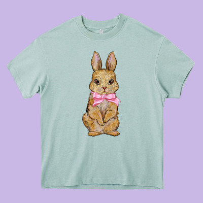 Easter Rabbit Heavy Core Tee Designed By Nancycooperartshop