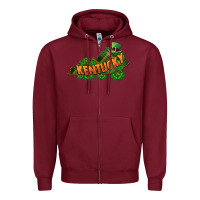 Burgundy Kentucky map St. Patrick's Day Zipper Hoodie - FaDigitalArtStudio
