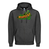 Charcoal Heather Kentucky map St. Patrick's Day Zipper Hoodie - FaDigitalArtStudio